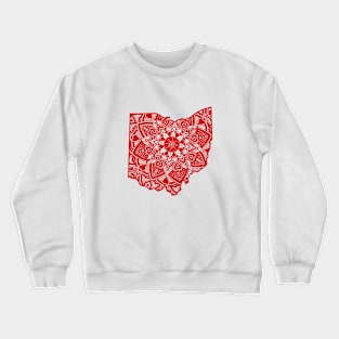 Red Ohio State Gift Mandala Yoga OH Art Crewneck Sweatshirt